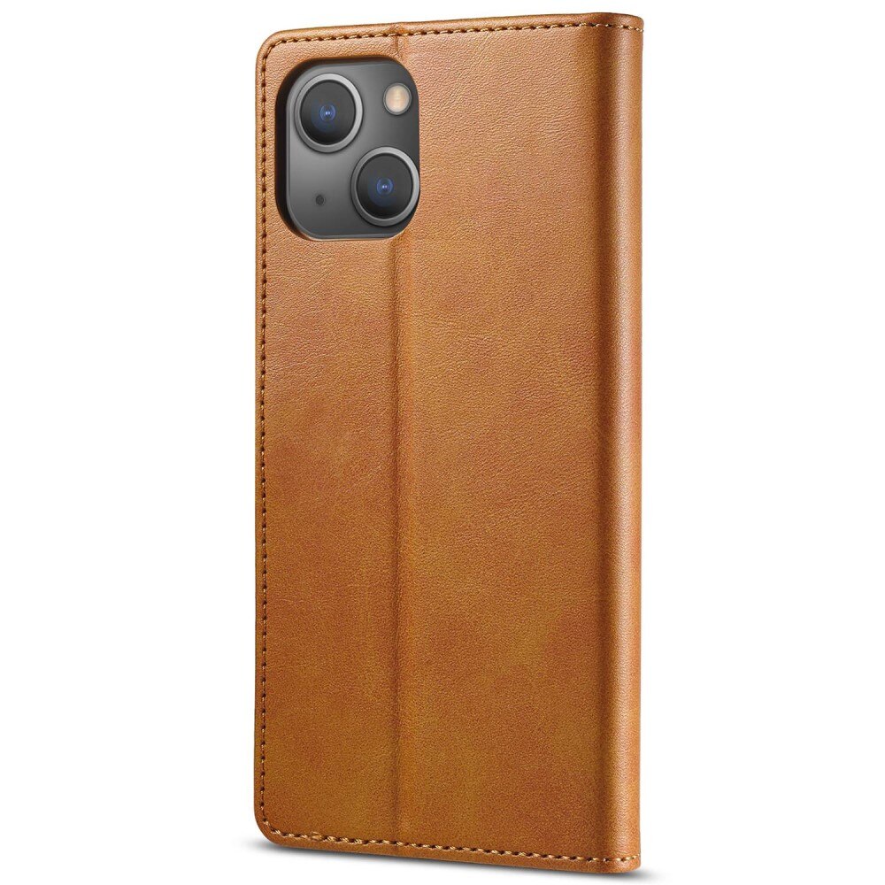 Lommebokdeksel iPhone 14 cognac