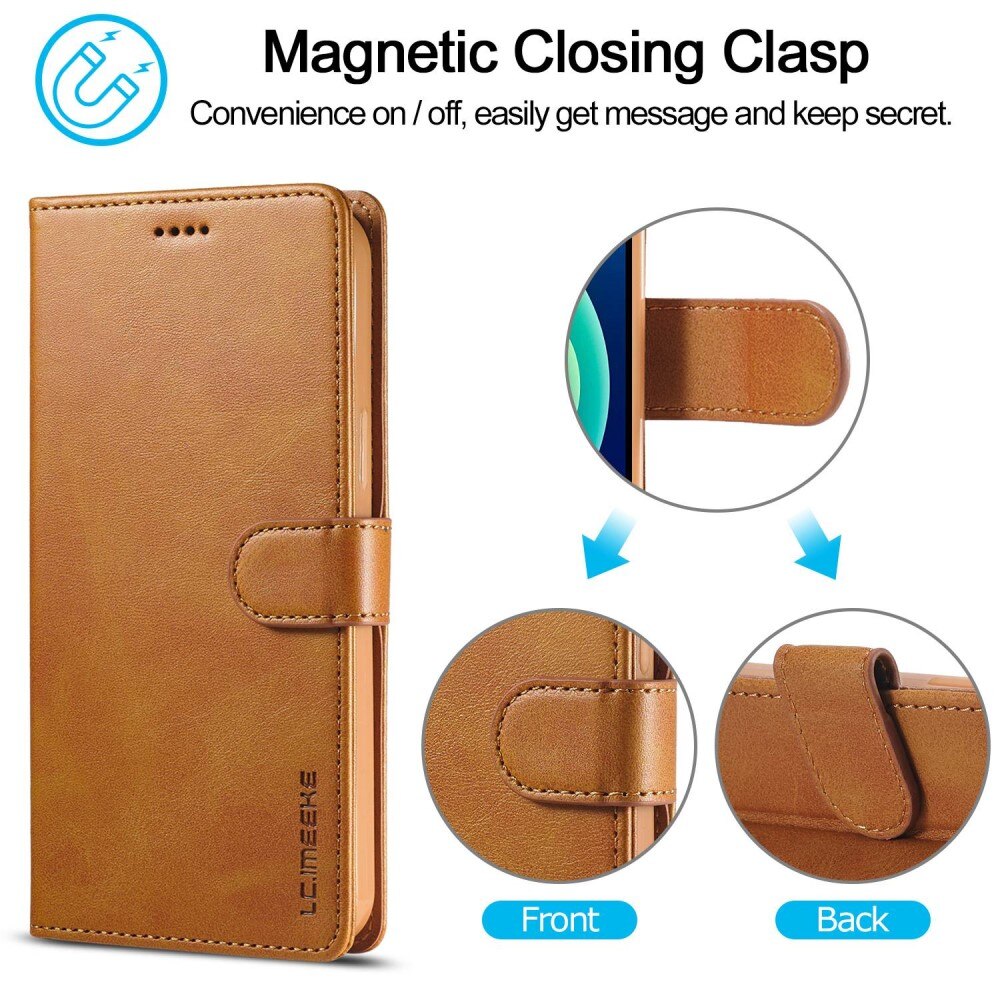 Lommebokdeksel iPhone 14 cognac