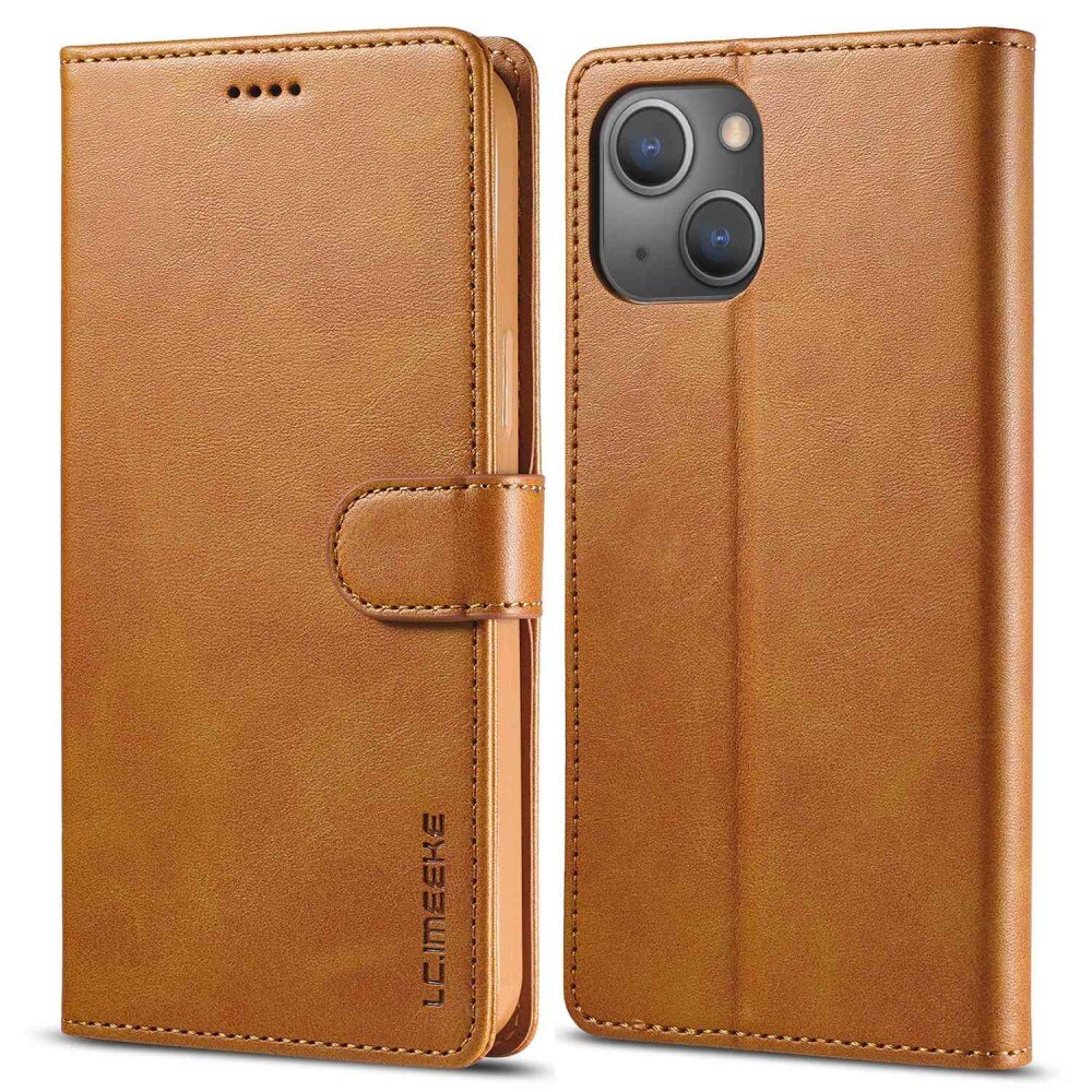 Lommebokdeksel iPhone 14 Plus cognac