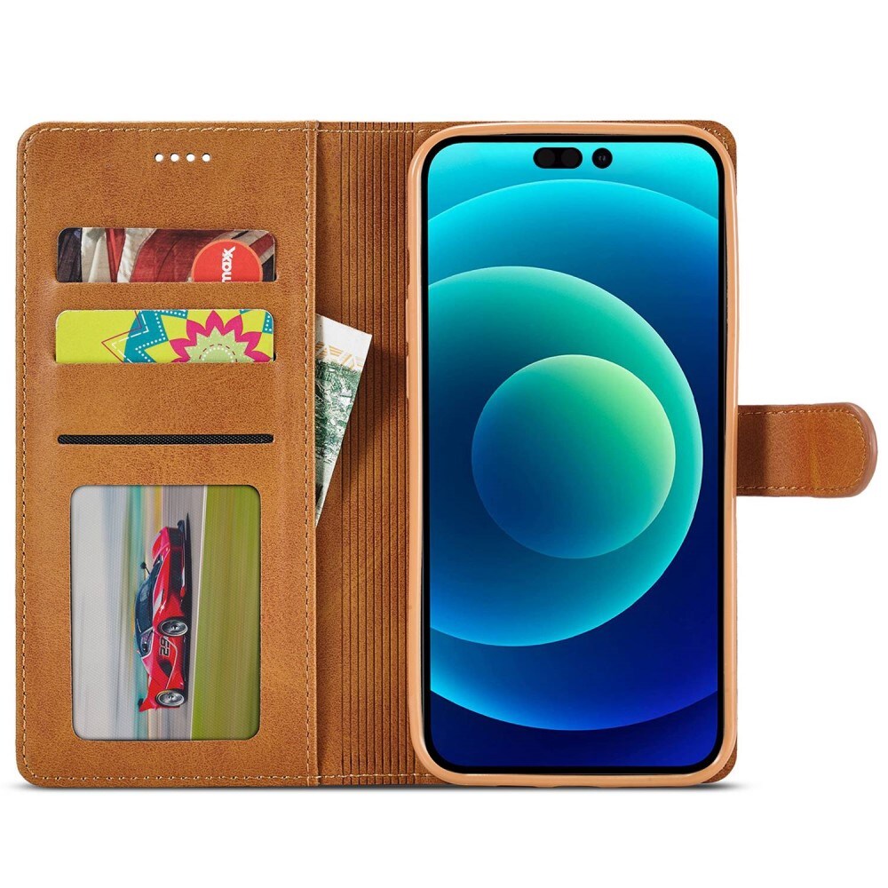 Lommebokdeksel iPhone 14 Plus cognac