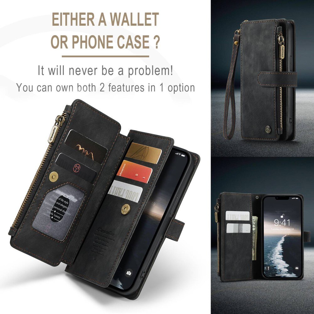 Zipper Wallet iPhone 14 svart