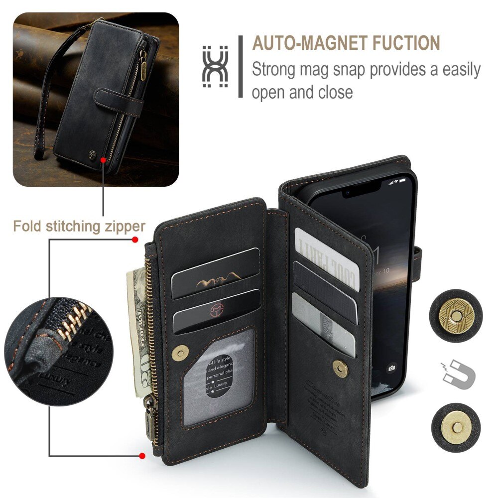 Zipper Wallet iPhone 14 svart