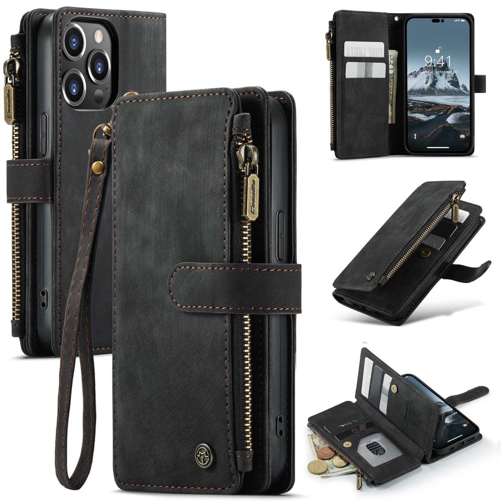 Zipper Wallet iPhone 14 Pro Svart