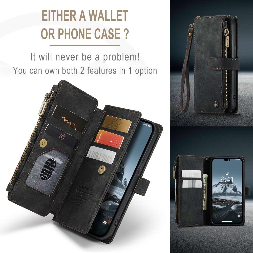 Zipper Wallet iPhone 14 Pro Svart