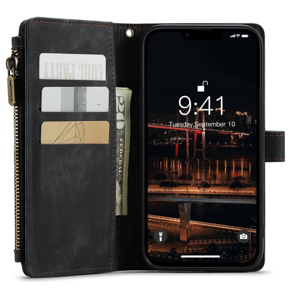 Zipper Wallet Apple iPhone 14 Plus Svart