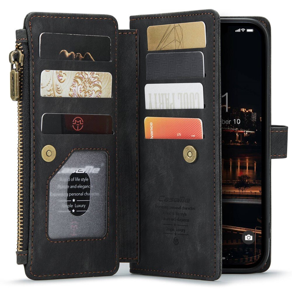 Zipper Wallet Apple iPhone 14 Plus Svart