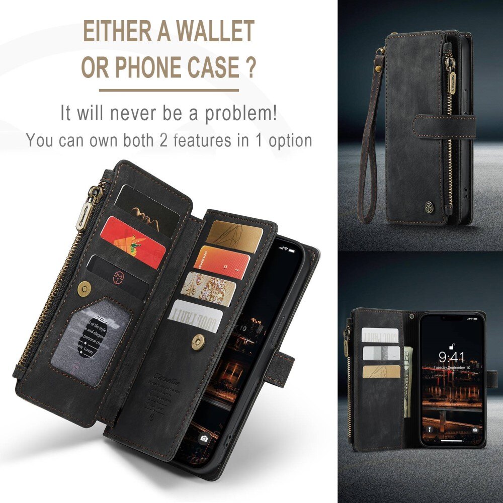 Zipper Wallet iPhone 14 Plus svart