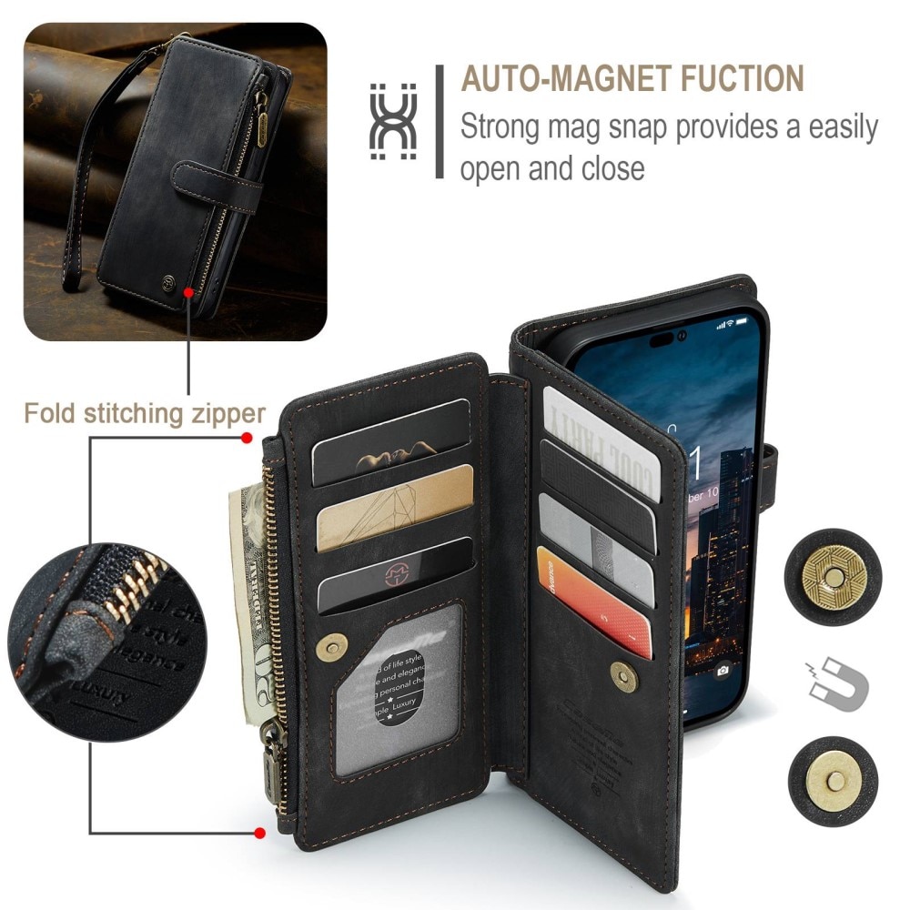 Zipper Wallet iPhone 14 Pro Max svart