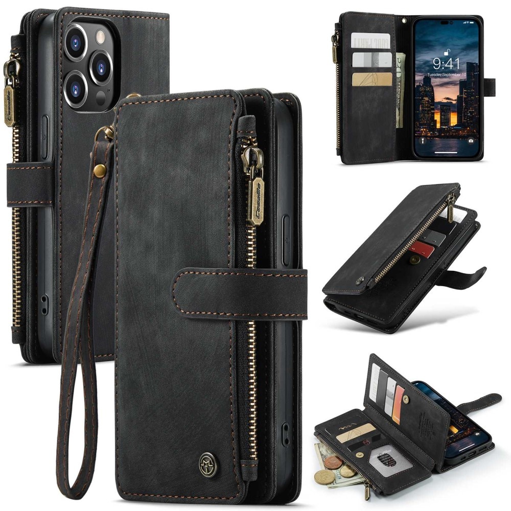 Zipper Wallet iPhone 14 Pro Max svart