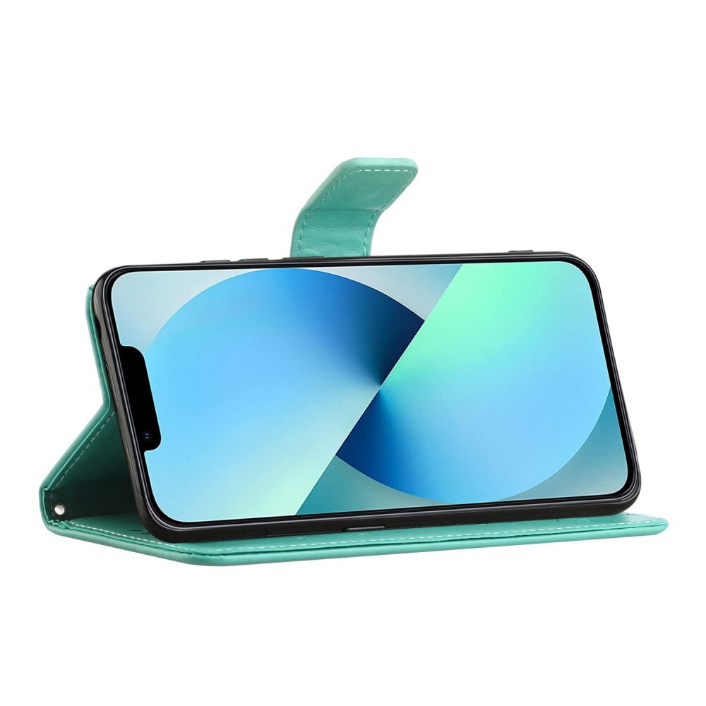 Lærveske Sommerfugler iPhone 14 Pro Grønn