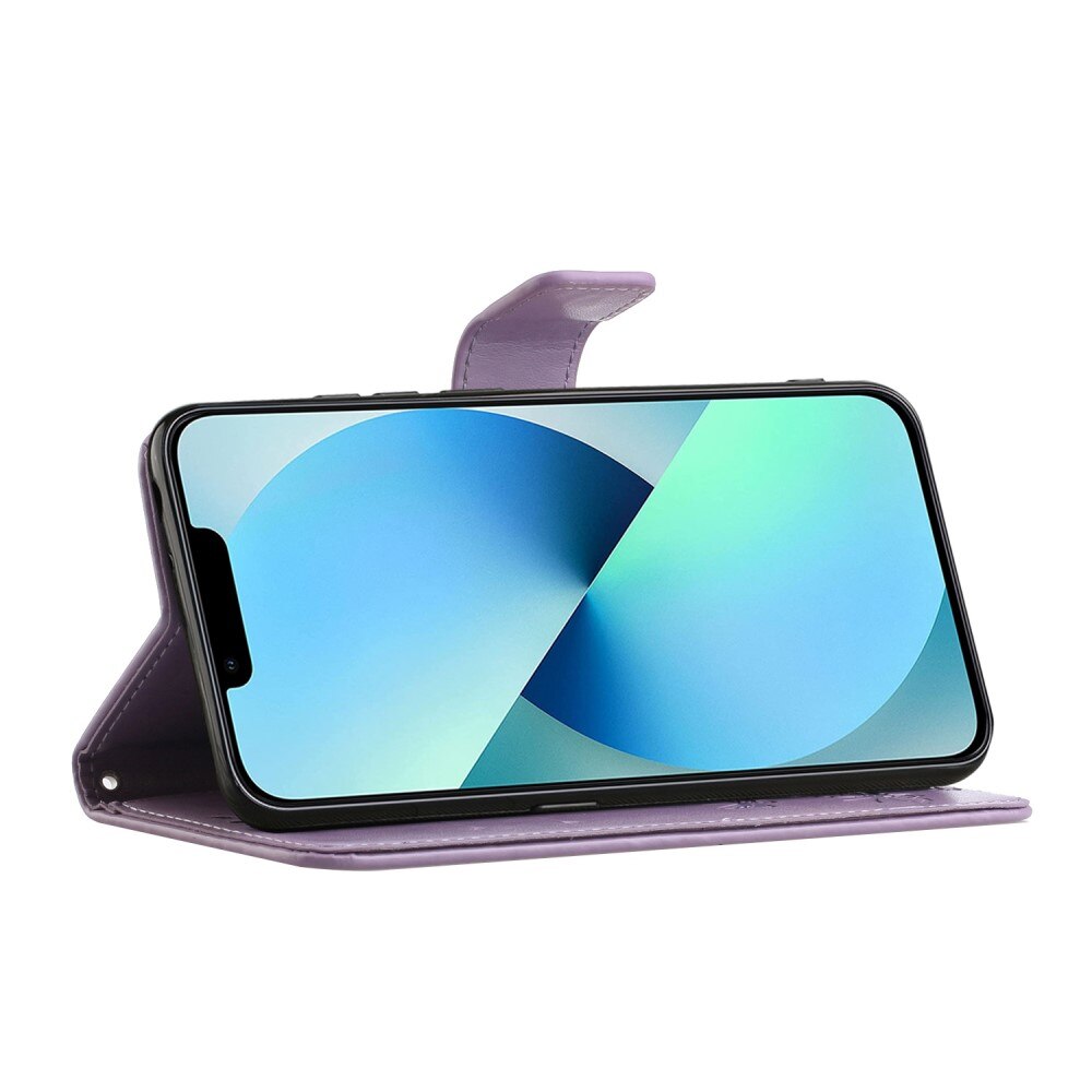 Lærveske Sommerfugler iPhone 14 Plus Lilla