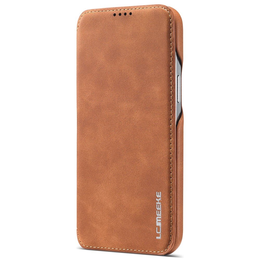 Slim Lommebokdeksel iPhone 14 Plus cognac