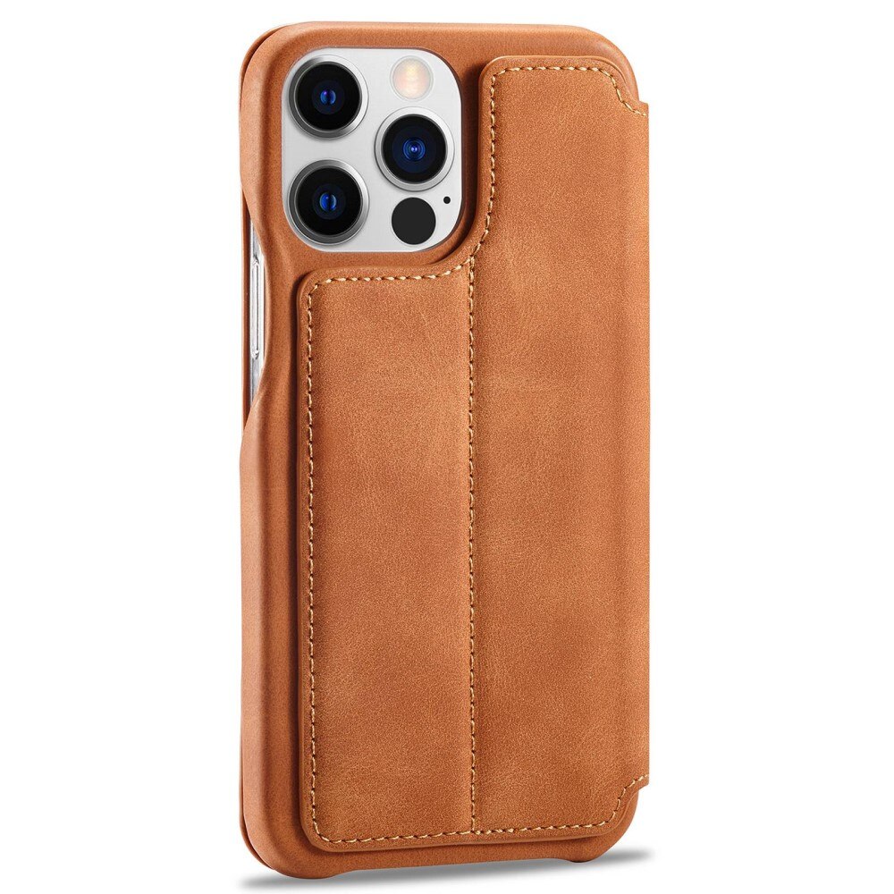 Slim Lommebokdeksel iPhone 14 Pro cognac