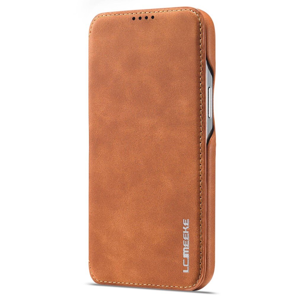 Slim Lommebokdeksel iPhone 14 Pro cognac