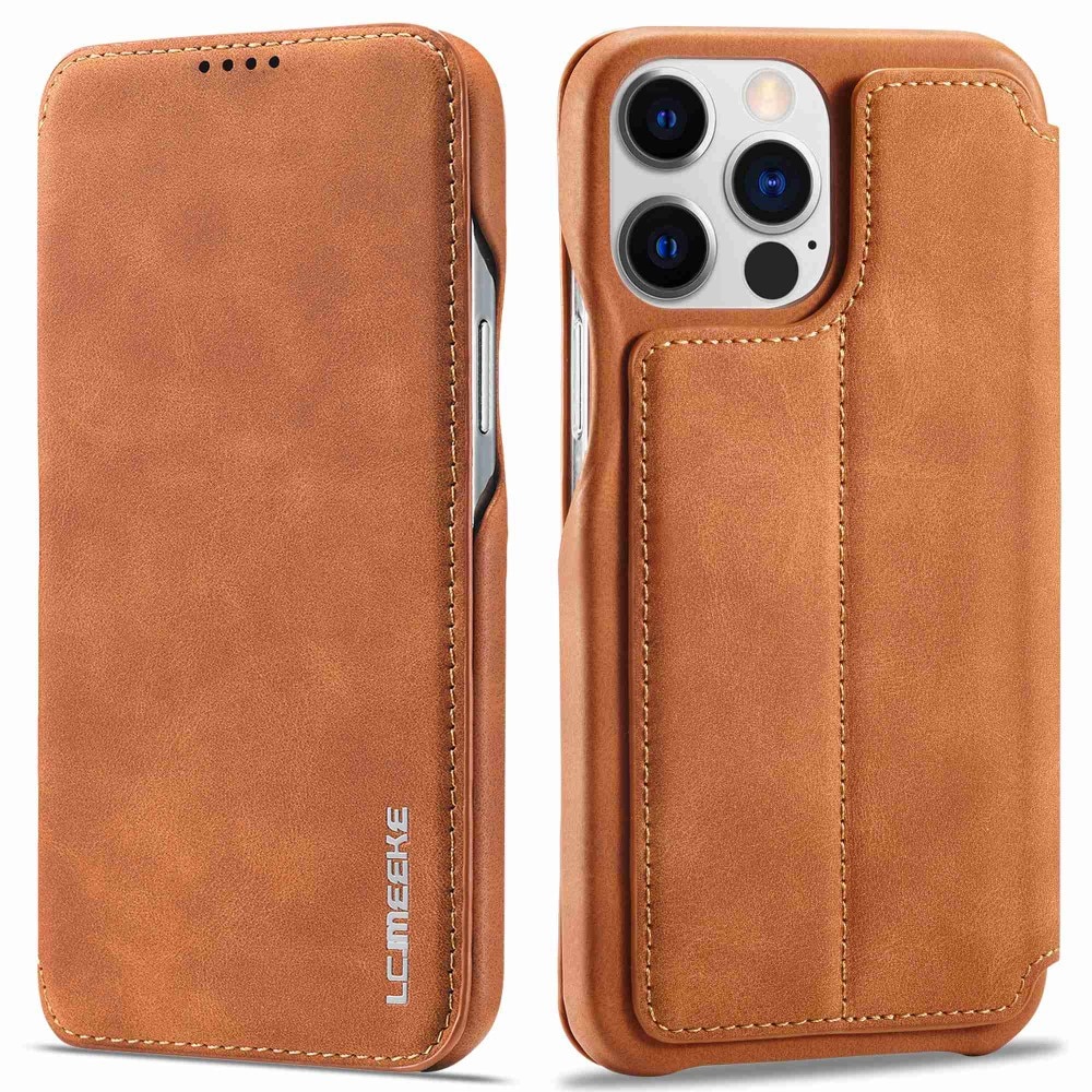 Slim Lommebokdeksel iPhone 14 Pro Max cognac