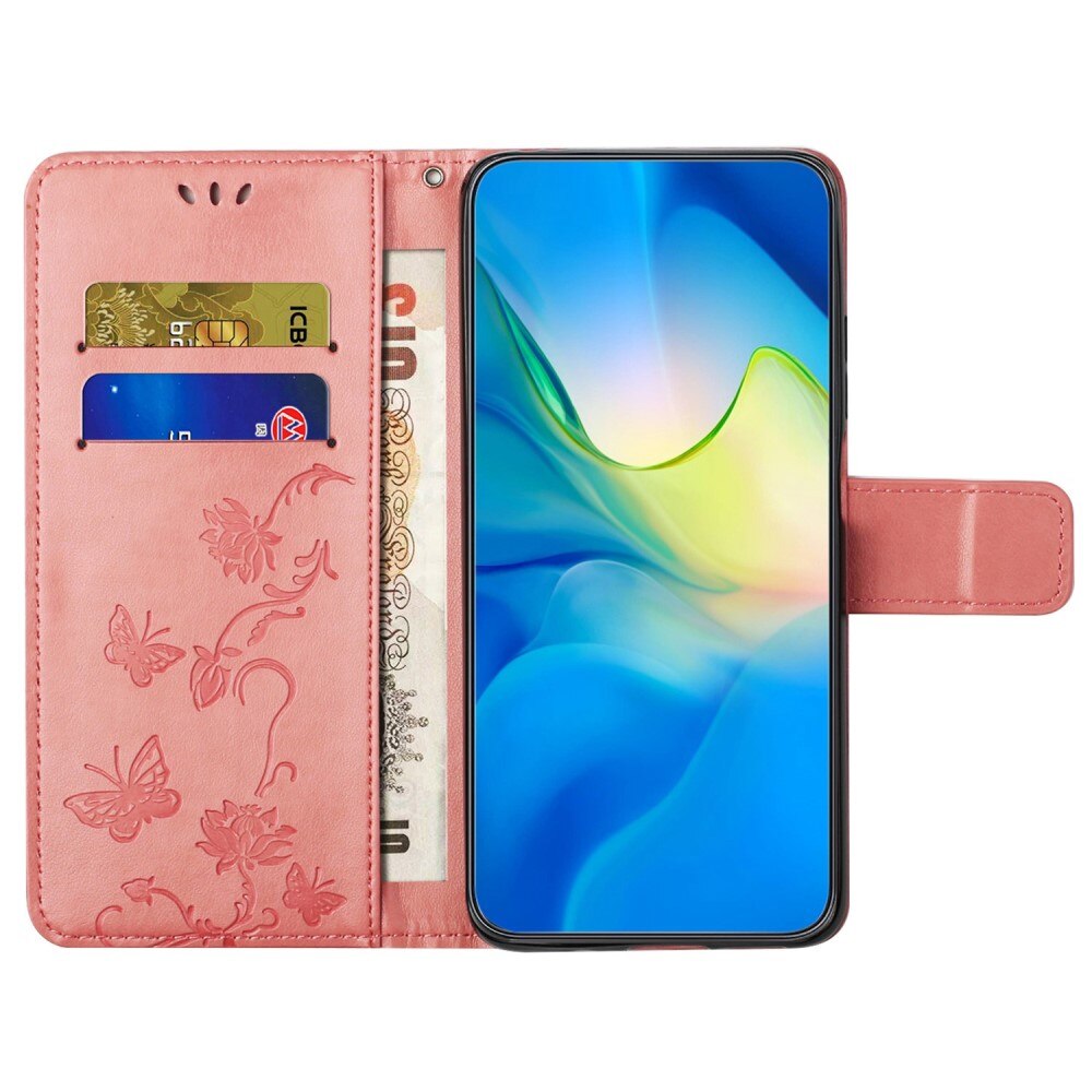 Lærveske Sommerfugler  OnePlus 10T Rosa