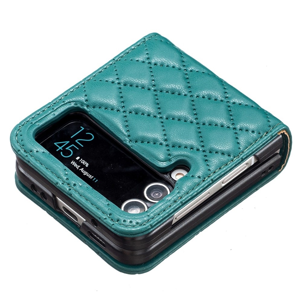 Deksel Samsung Galaxy Z Flip 4 Quilted grønn