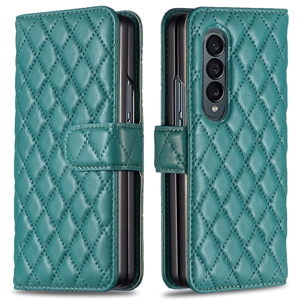 Lommebokdeksel Samsung Galaxy Z Fold 4 Quilted grønn