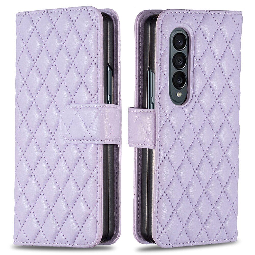 Lommebokdeksel Samsung Galaxy Z Fold 4 Quilted lilla