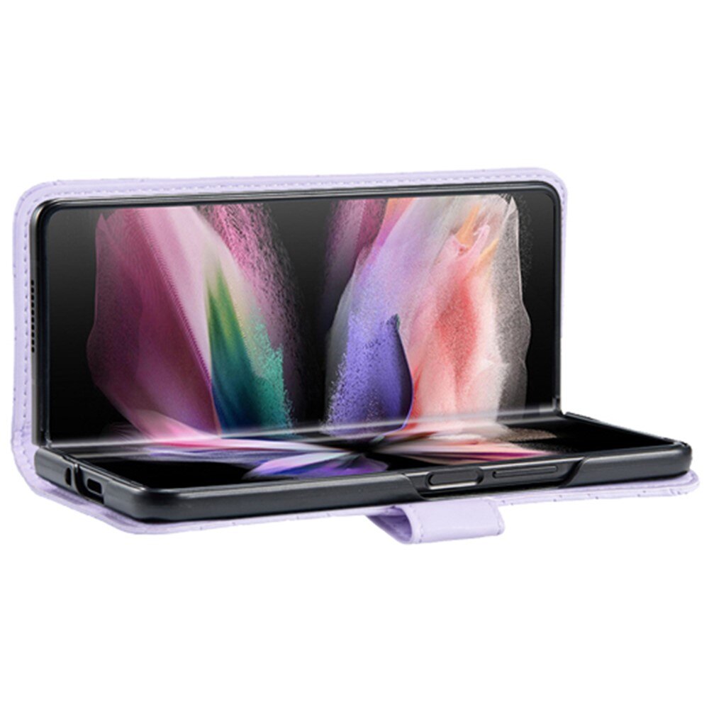 Lommebokdeksel Samsung Galaxy Z Fold 4 Quilted lilla