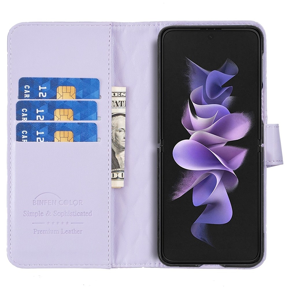 Lommebokdeksel Samsung Galaxy Z Fold 4 Quilted lilla