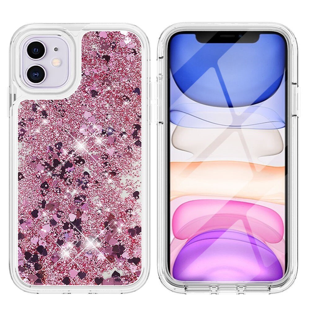 Full Protection Glitter Powder TPU Case iPhone 11 rosa