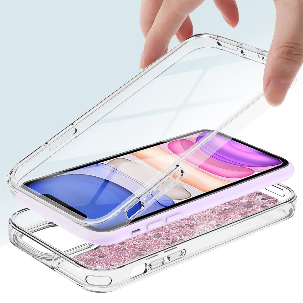 Full Protection Glitter Powder TPU Case iPhone 11 rosa