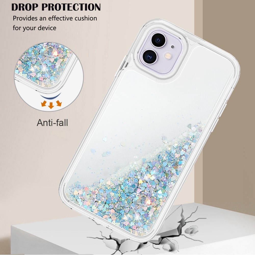 Full Protection Glitter Powder TPU Case iPhone 11 sølv