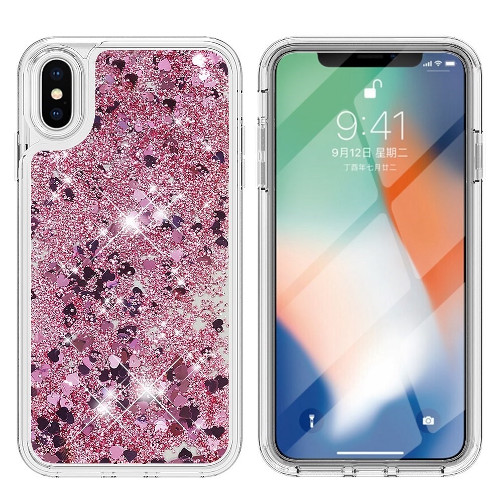 Glitter Powder TPU Case iPhone X/XS rosegull