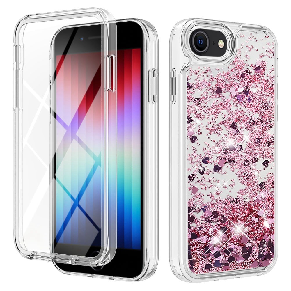 Full Protection Glitter Powder TPU Case iPhone 7/8/SE rosa