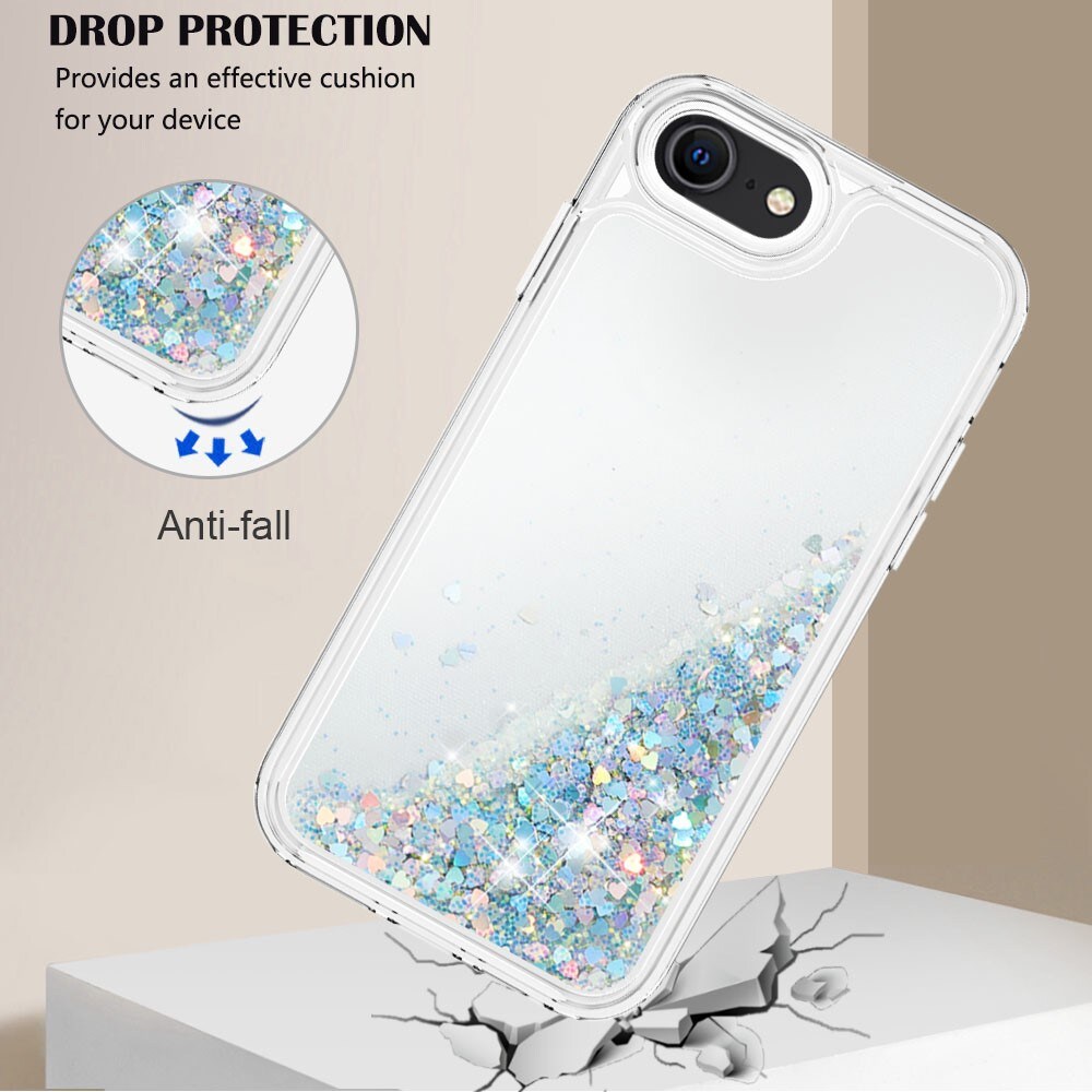 Full Protection Glitter Powder TPU Case iPhone 7/8/SE sølv