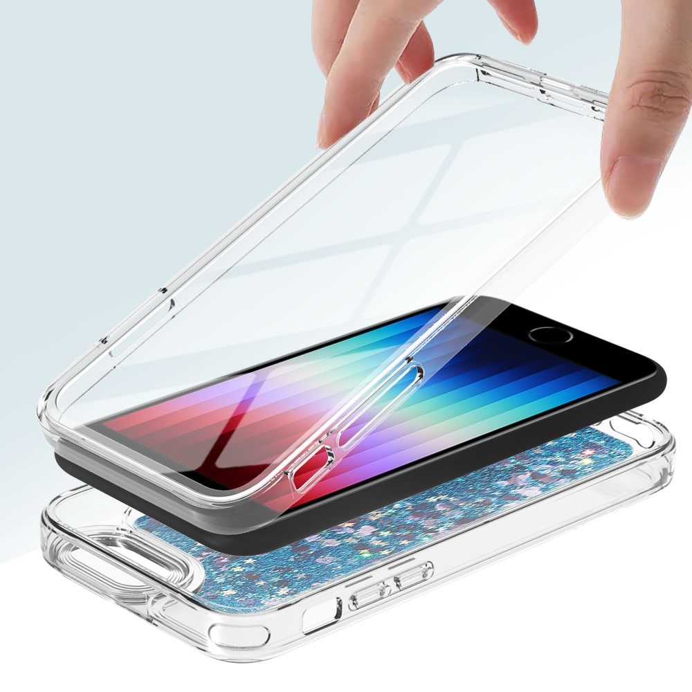 Full Protection Glitter Powder TPU Case iPhone 7/8/SE blå