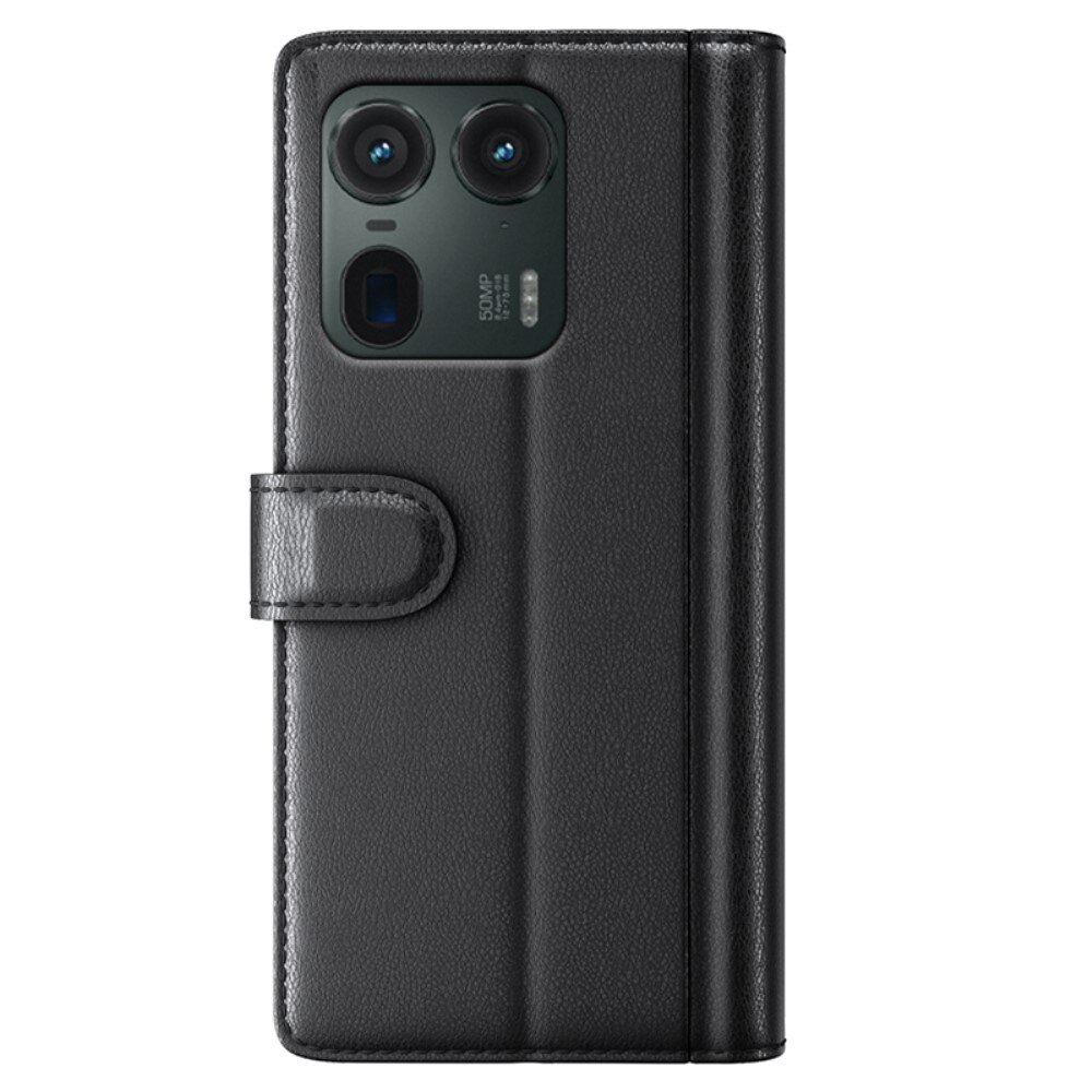 Ekte Lærveske Motorola Edge 50 Ultra Svart