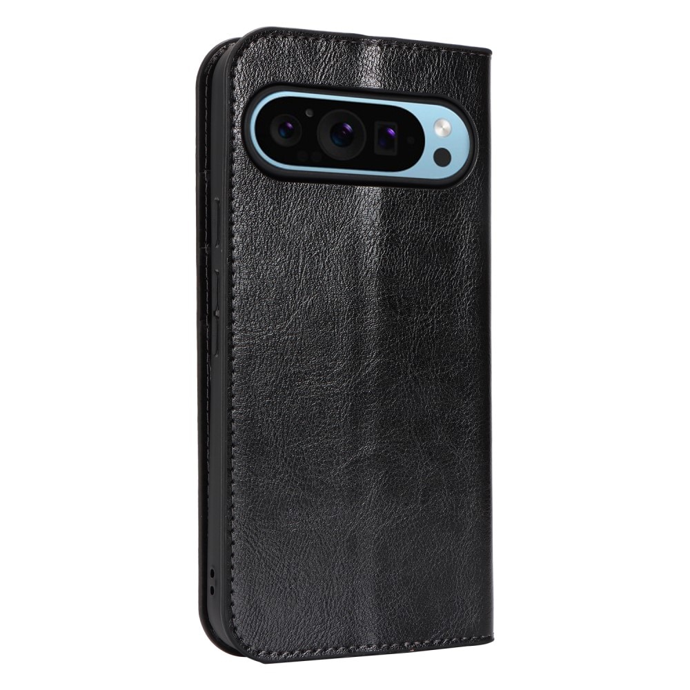 Mobiletui Ekte Lær Google Pixel 9 Pro XL Svart