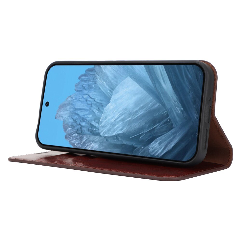 Mobiletui Ekte Lær Google Pixel 10 Pro XL Mørkbrun