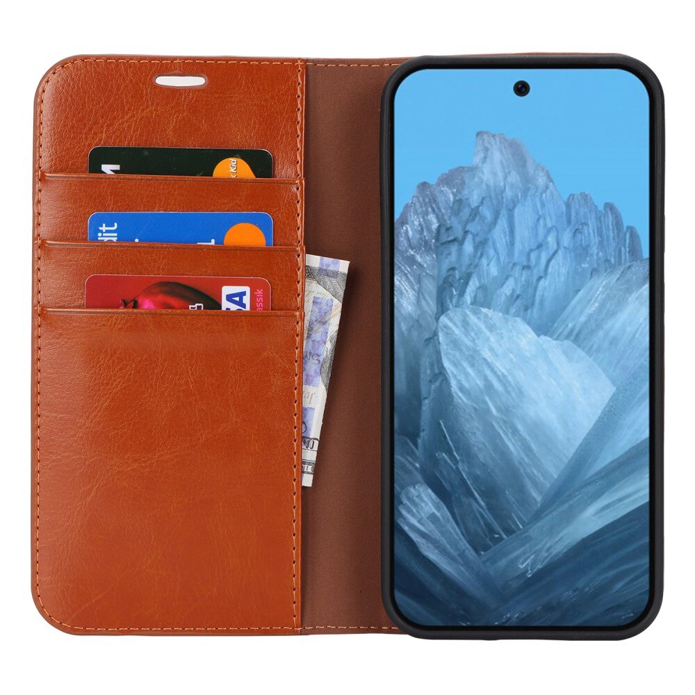 Mobiletui Ekte Lær Google Pixel 10 Pro XL Brun