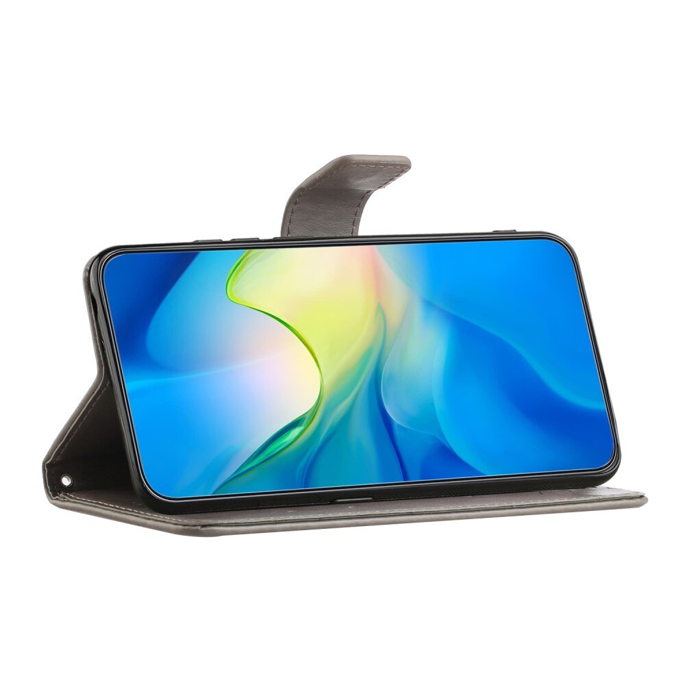 Lærveske Sommerfugler Samsung Galaxy S24 FE Grå