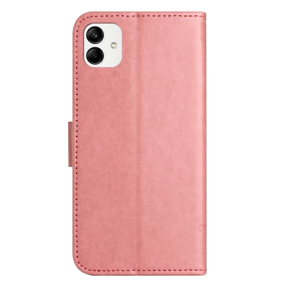 Lærveske Sommerfugler Samsung Galaxy A04 rosa