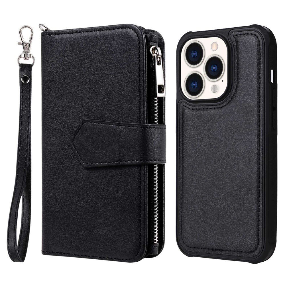 Zipper Magnet Wallet iPhone 14 Pro svart