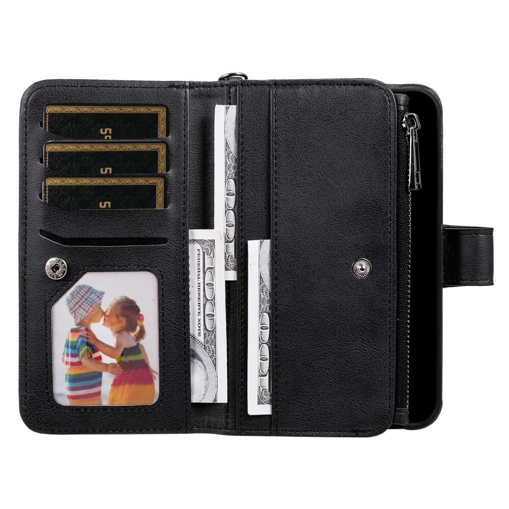 Zipper Magnet Wallet iPhone 14 Pro svart