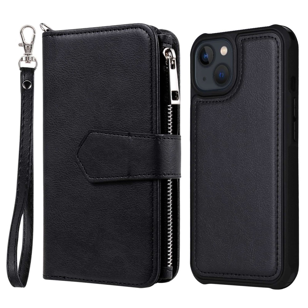 Zipper Magnet Wallet iPhone 14 svart