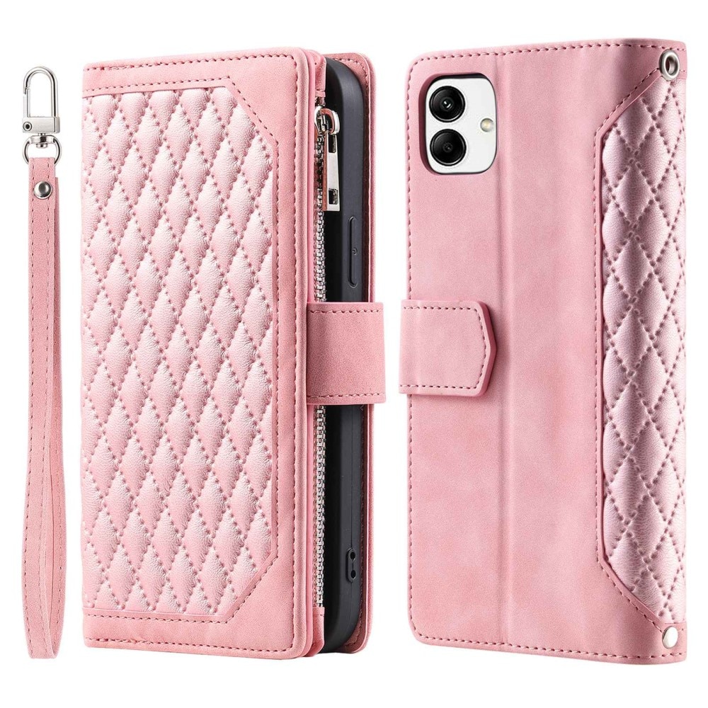Lommebokveske Samsung Galaxy A04 Quilted Rosa