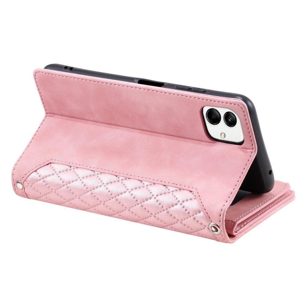 Lommebokveske Samsung Galaxy A04 Quilted Rosa