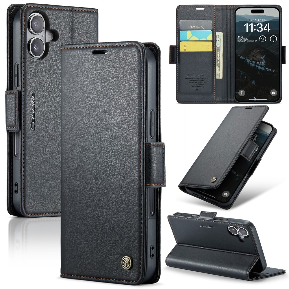 RFID blocking Slim Lommebokveske iPhone 17 Svart