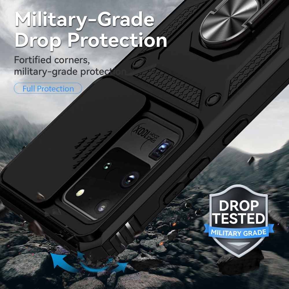 Hybriddeksel Tech Ring+Kamerabeskyttelse Samsung Galaxy S20 Ultra svart