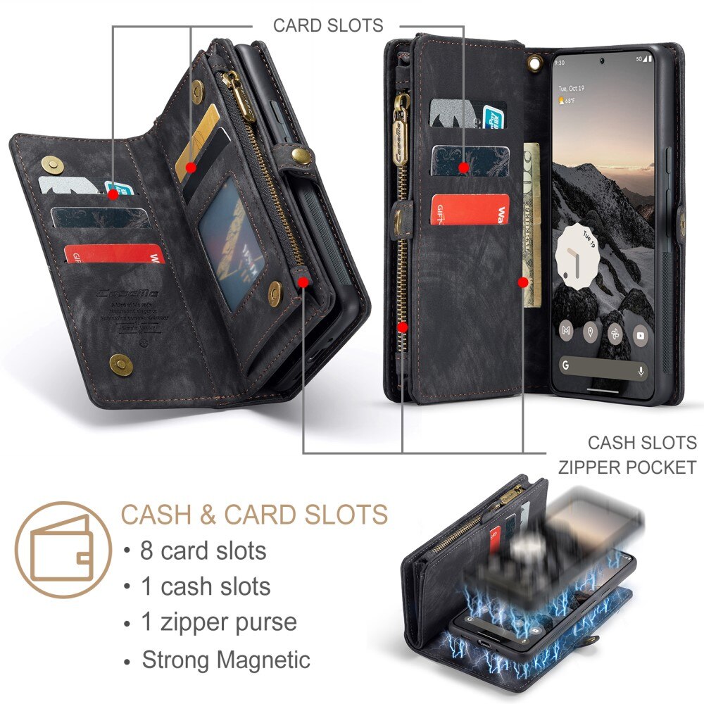 Multi-slot Lommeboksetui Google Pixel 9 Pro XL Grå