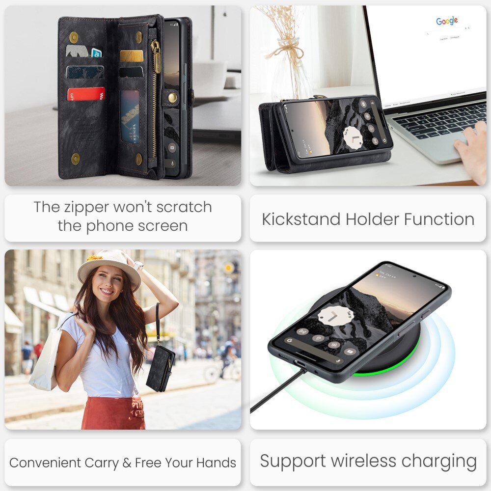 Multi-slot Lommeboksetui Google Pixel 9 Pro XL Grå