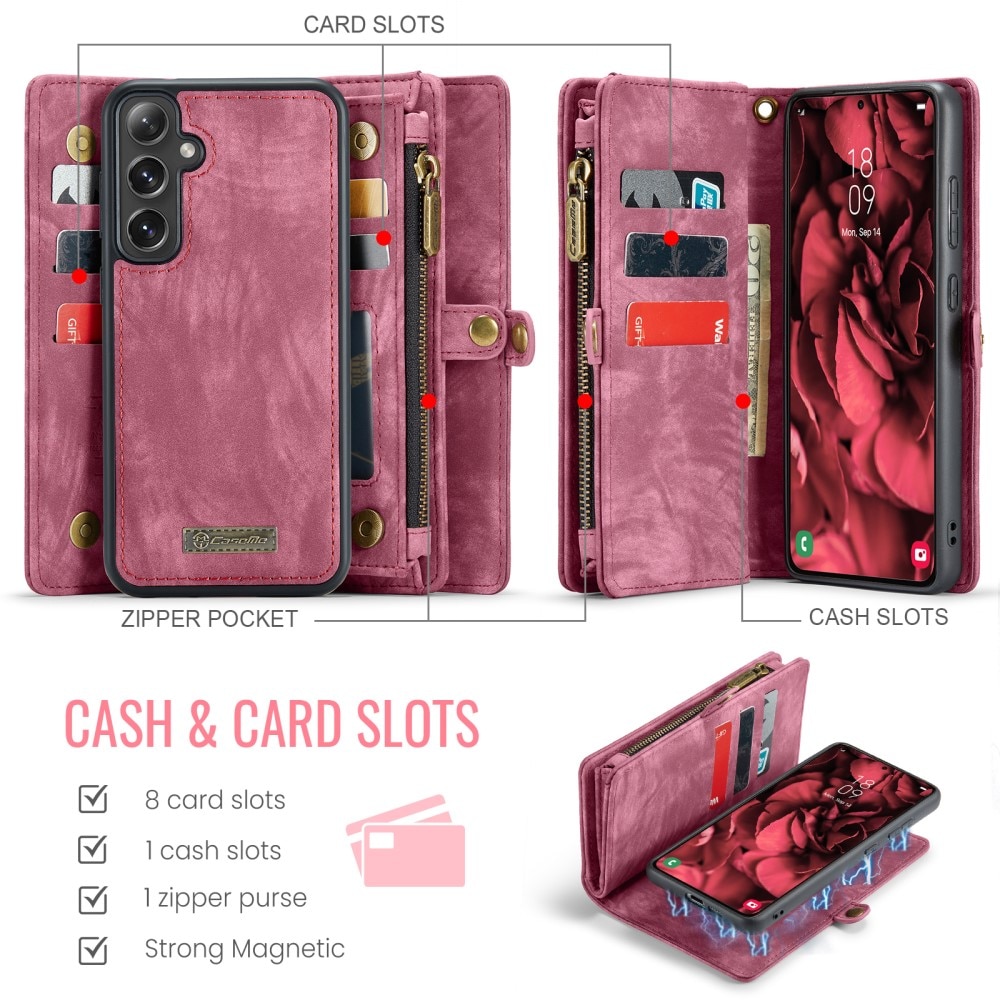 Multi-slot Lommeboksetui Samsung Galaxy S24 FE Rød