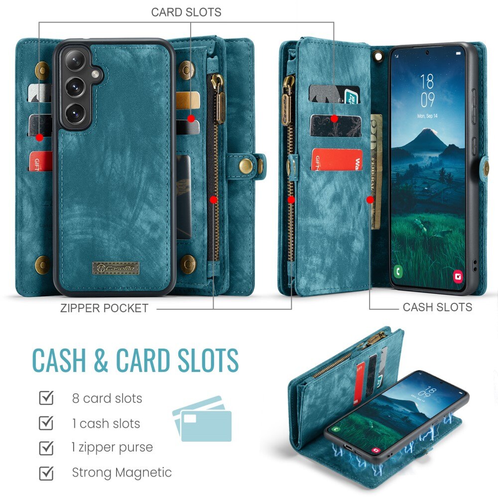 Multi-slot Lommeboksetui Samsung Galaxy S24 FE Blå