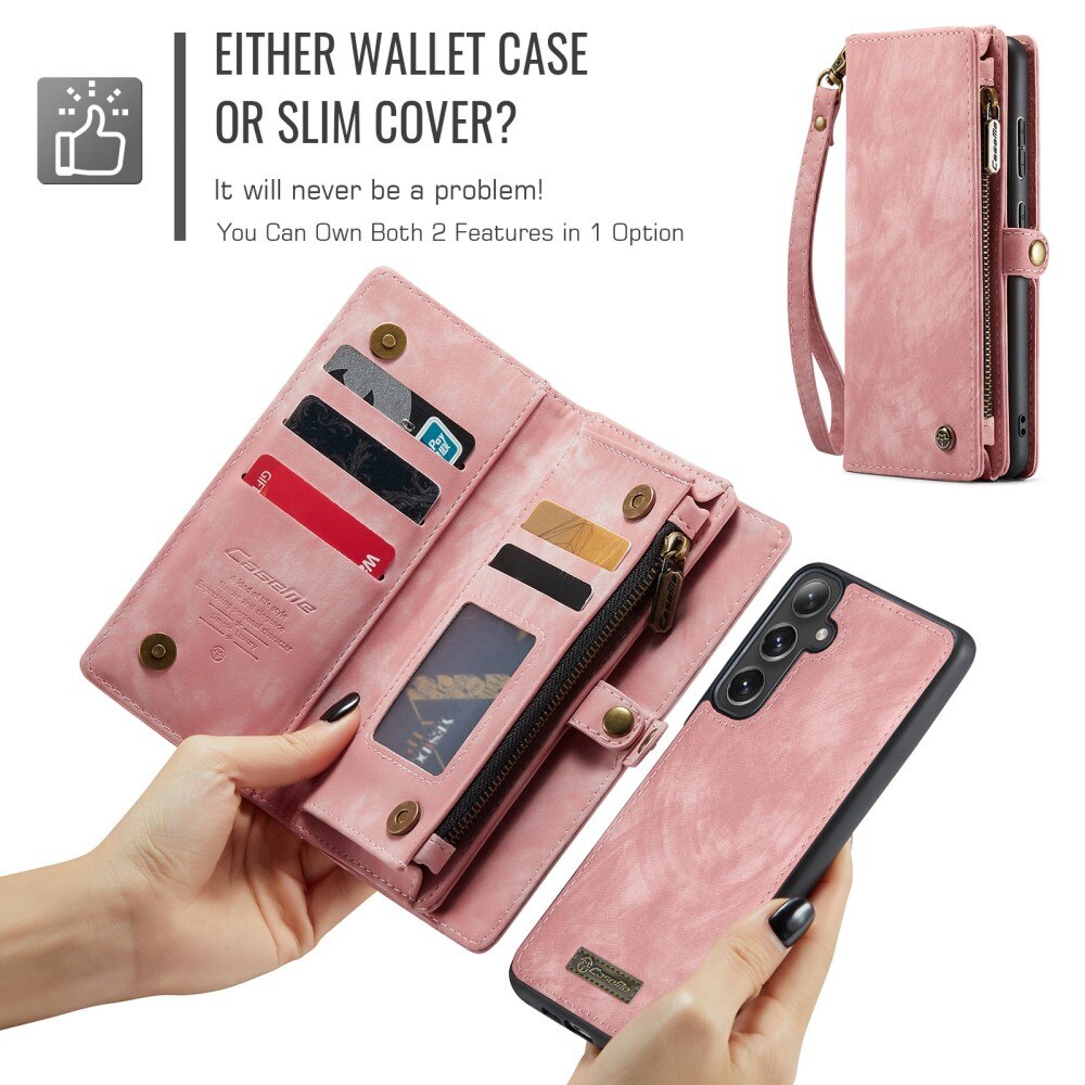 Multi-slot Lommeboksetui Samsung Galaxy S24 FE Rosa